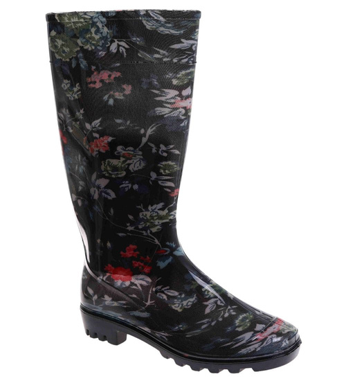 Czarne wysokie kalosze damskie /A3-1 17791 T349/