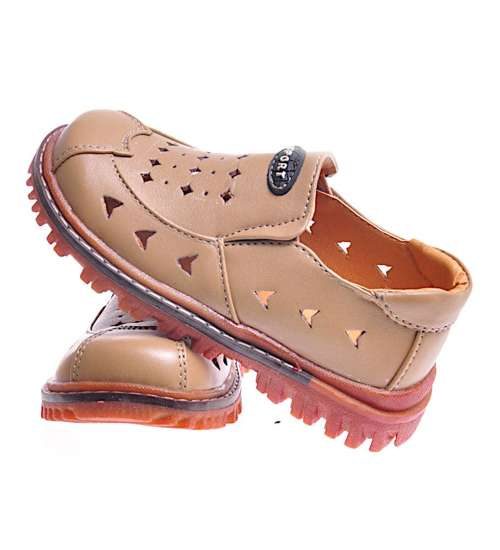 Wygodne półbuty chłopięce na rzepy Camel /B7-3 11789 T192/