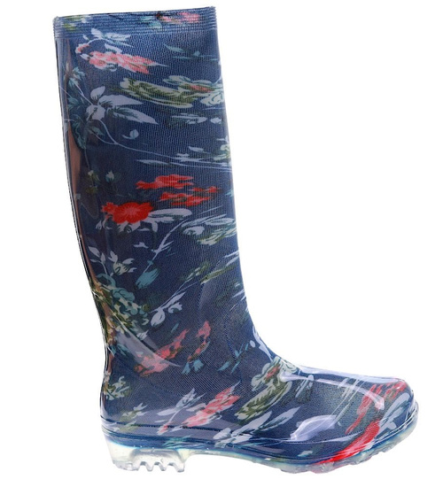 Granatowe wysokie kalosze damskie gumowce /B3-1 16973 T285/