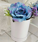 Flower box- niebieskie róże na prezent /FL35 M122/