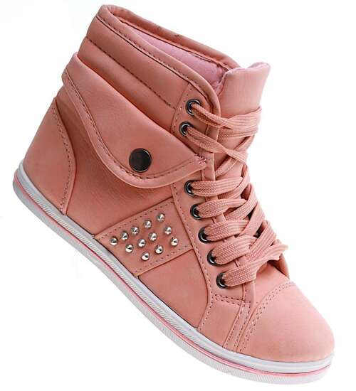 Dziewczęce trampki z wysoką cholewką Różowe /G4-1 7952 S192/