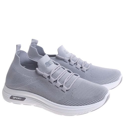 Wsuwane szare buty sportowe męskie /C1-1 17755 GF285/