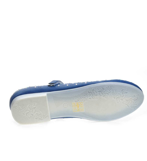 Niebieskie balerinki dziewczęce z paseczkiem /G9-3 4434 S077