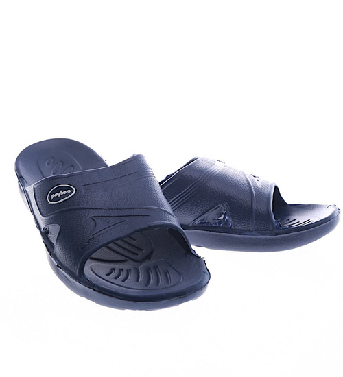Basenowe klapki męskie Granatowe /B1-1 13262 T193/
