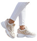 Beżowe buty sportowe na platformie /G12-2 14616 T620/