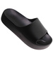 Czarne wodoodporne klapki plażowe na platformie /C1-3 17847 G182/
