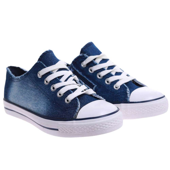 Granatowe wiązane trampki dla dziewczynki /A8-2 17285 T111/