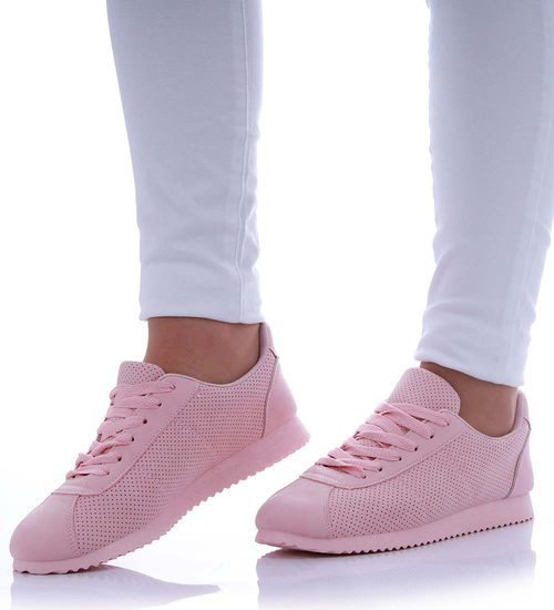 Różowe damskie buty sportowe /G7-2 17411 T102 +H2/