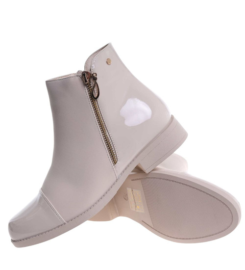 Zimowe beżowe botki damskie ocieplane /L3-2 18544 W222/