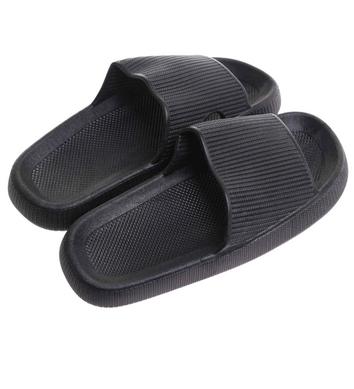 Czarne wodoodporne klapki plażowe /A6-1 17724 G089/