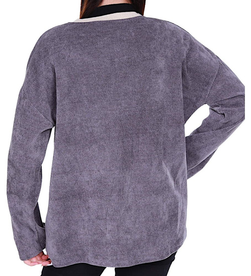 Oversizowa bluza damska z suwakiem Szare /H UB802 S331/