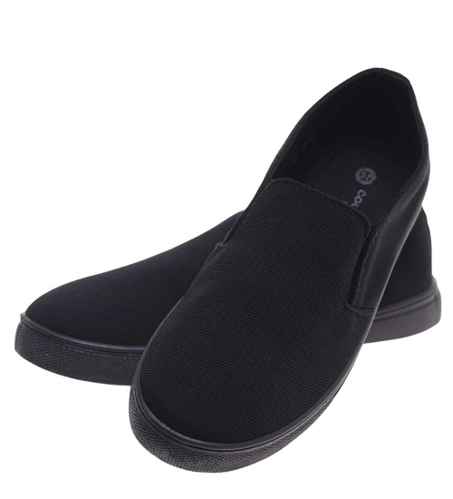 Wsuwane czarne trampki slip on /A1-3 18793 S174/