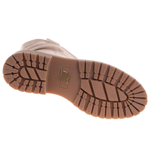 Zimowe botki saszki z ociepleniem Beżowe /B6-1 18546 G388/