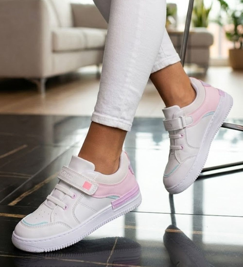 Beżowe dziewczęce buty sportowe /G11-2 12454 T497/