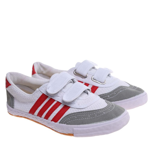 Białe trampki halówki na rzepy /D8-1+H2 18083 T186/