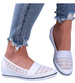Białe koronkowe tenisówki na niskim koturnie /E3-2 15899 T256/