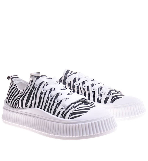 Wiązane trampki creepersy Zebra /C6-2 12280 S293/