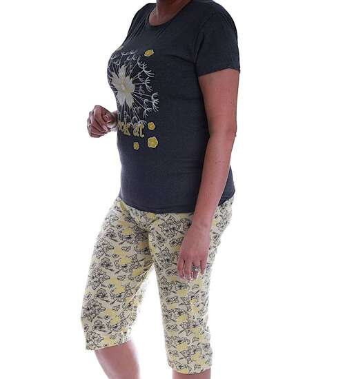 Szara bawełniana piżama Size Plus /H2-K43 P66 S198/