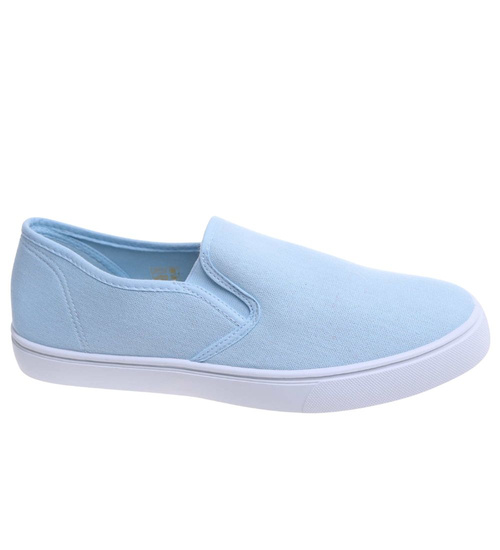 Błękitne męskie trampki slip on /A4-2 18145 T280/