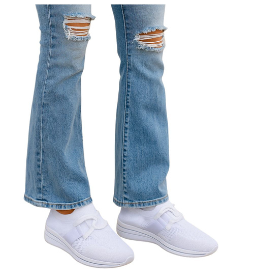 Białe wsuwane buty sportowe /C4-1 17112 W102 +h2/