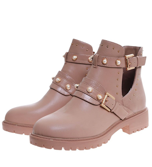 Wycięte botki damskie Cappucino /E7-3 13401 S290/