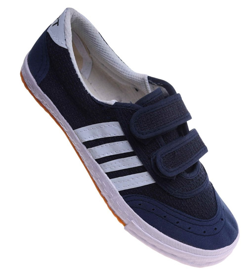 Granatowe trampki halówki na rzepy /D7-1+H2 18083 T186/