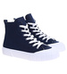 Granatowe wysokie trampki damskie z tkaniny /B3-3 15959  G157/