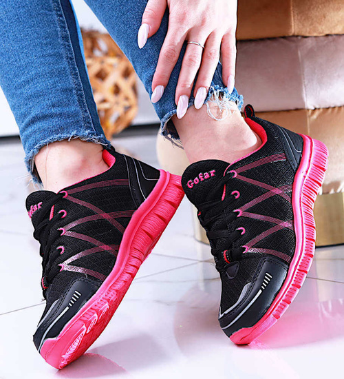 Czarno fuksjowe lekkie buty sportowe /G8-3 13747 S203/