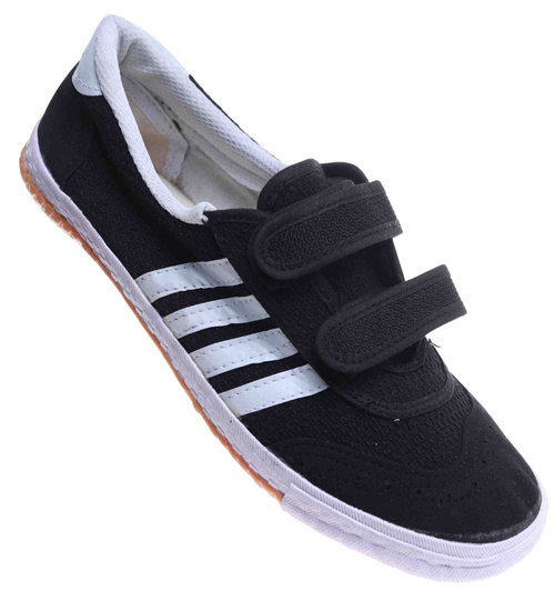 Chłopięce czarne trampki halówki na rzep /E3-1 17642 T137/