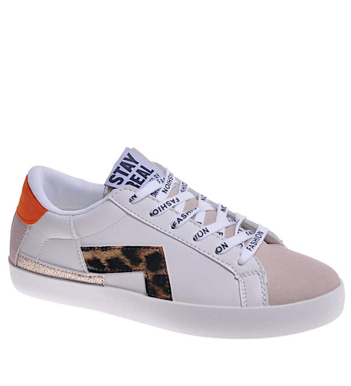 Trampki damskie z eko skóry Leopard /F2-3 10607 W243/