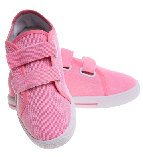 Różowe tenisówki dla dziewczynki na rzepy /A6-1 18111 T189/