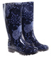 Kalosze damskie z wysoką cholewką Czarno granatowe /B4-1 18373 T346/