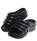 Plażowe czarne klapki basenowe na platformie /G2-1 17702 G181/