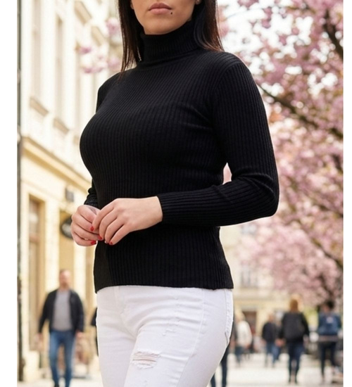 Czarny golf damski /D3-1 UB310 T076/