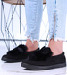 Wsuwane czarne zamszowe trampki z uszami slip on /E1-2 15624 T037/