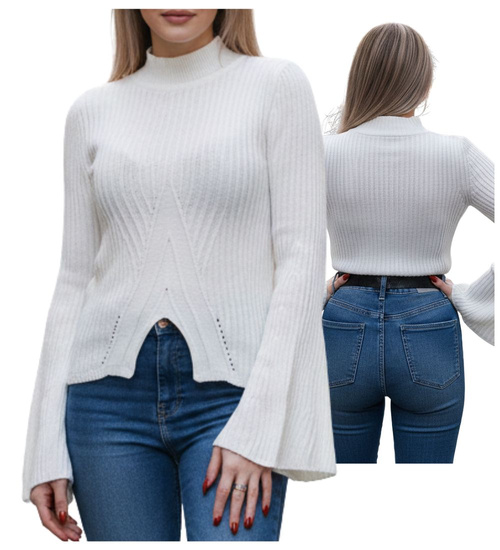 Śliczna bluzka z szerokimi rękawami w kolorze Ecru /E2-1 UB451 T?/