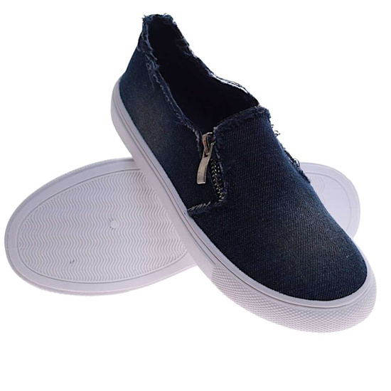 Granatowe trampki z suwakiem dla dziewczynki /A5-2 17279 T7-38/