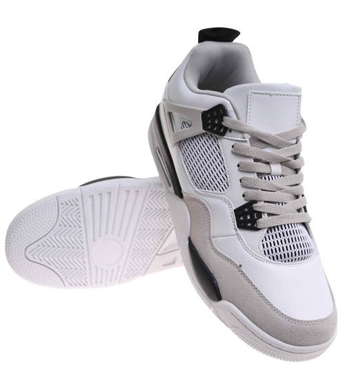 Beżowe wysokie buty sportowe męskie /E8-2 17961 W308/