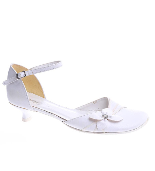 Białe czółenka szpilki ze skóry naturalnej /H SR429/