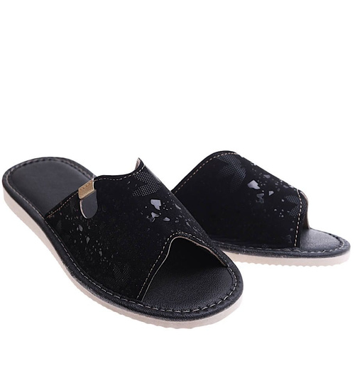 Czarne domowe klapki kapcie /D8-1 16205 S165/