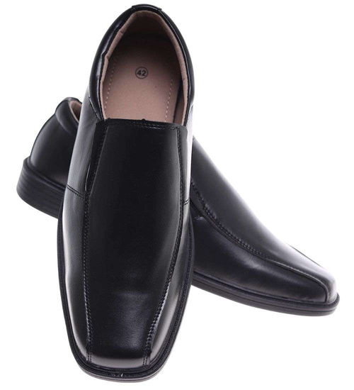 Czarne wkładane półbuty pantofle męskie /G3-3 18674 T299/