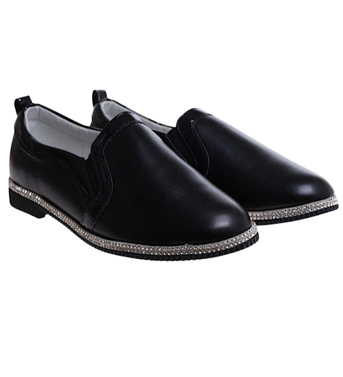 Czarne półbuty dziewczęce /A4-2 11278 S192/