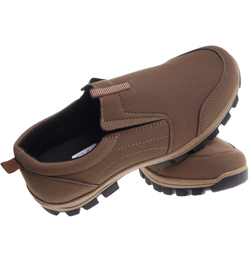 Wsuwane brązowe męskie buty sportowe /A8-3 18202 T386/