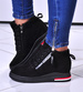 Czarne trampki damskie Sneakersy na koturnie /A3-1 10785 T597/