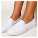 Białe materiałowe tenisówki slip on /C5-2 17772 T280/