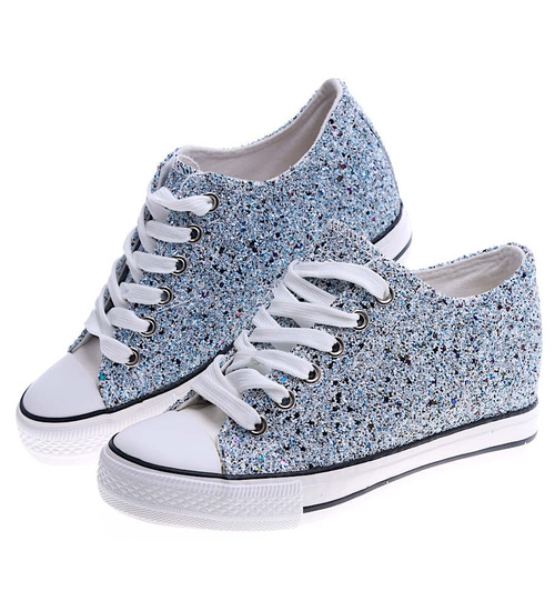 Niebieskie trampki sneakersy na koturnie /G9-3 13486 TG089/