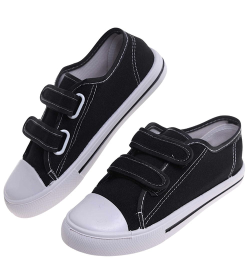 Czarne tenisówki dla chłopca na rzepy /F8-1 18099 T189/