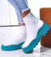 Damskie botki na grubej podeszwie White/Green /F7-2 12390 T490/