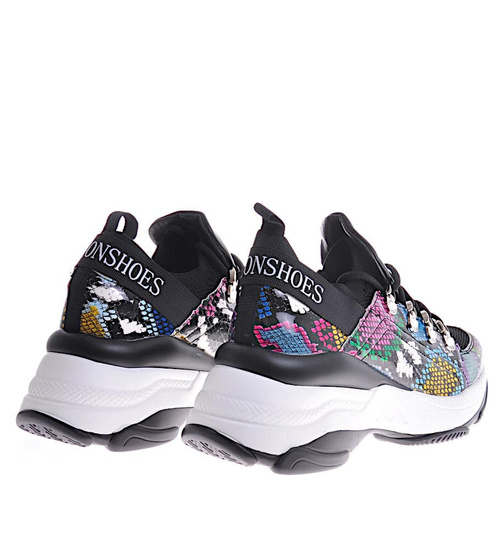 Damskie buty sportowe na platformie Czarne /G8-2 12392 S394/ 