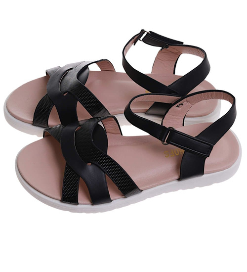 Czarne sandały dla dziewczynki /C5-2 17630 T296/